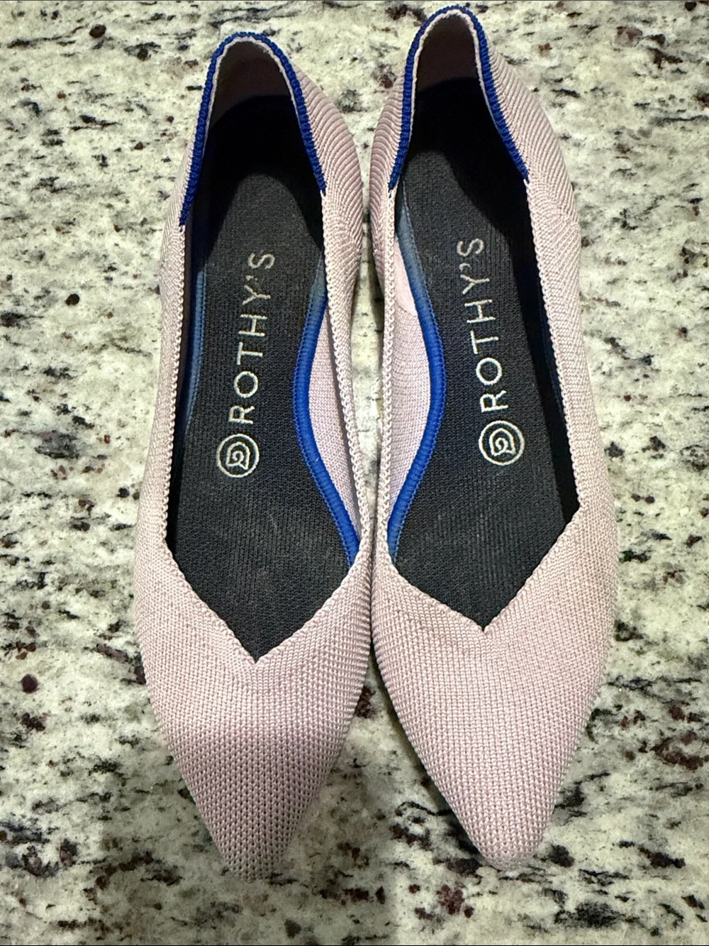 Rothy's Women's Pointed Knit Flats in Blush Pink